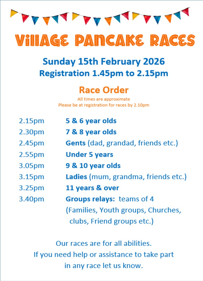 Pancake Races 2026. Sorry, but we have no photos available for this event.